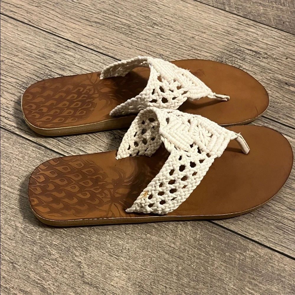 Elegant Off White Crochet Sandals - Picture 7 of 10